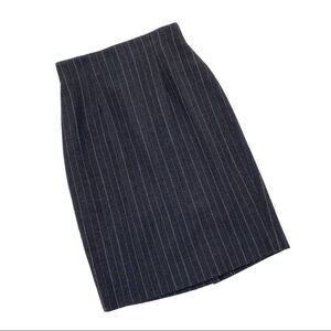 Gray Pinstripe Wool Skirt